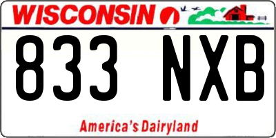WI license plate 833NXB