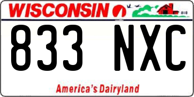 WI license plate 833NXC