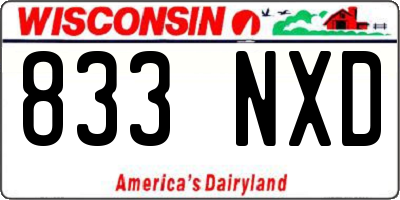 WI license plate 833NXD