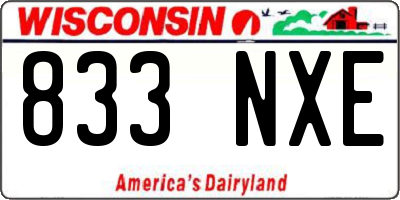 WI license plate 833NXE