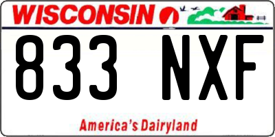WI license plate 833NXF