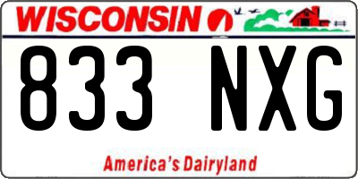 WI license plate 833NXG