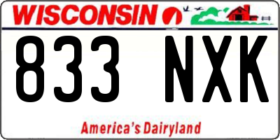 WI license plate 833NXK