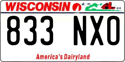 WI license plate 833NXO