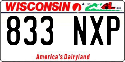 WI license plate 833NXP