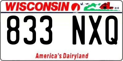 WI license plate 833NXQ