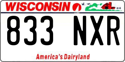 WI license plate 833NXR