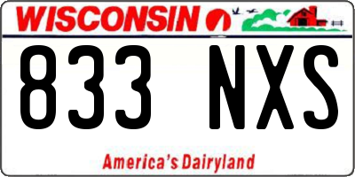 WI license plate 833NXS
