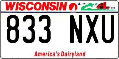 WI license plate 833NXU