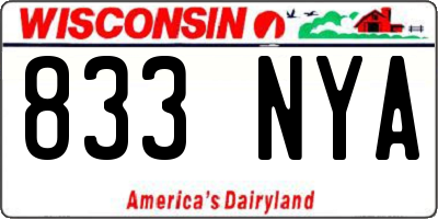 WI license plate 833NYA
