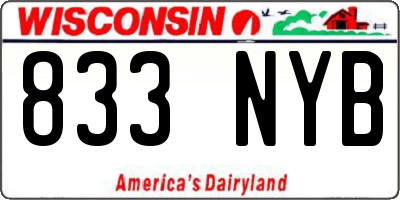WI license plate 833NYB