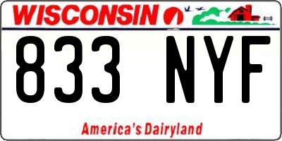 WI license plate 833NYF