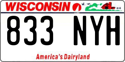 WI license plate 833NYH