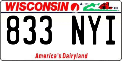 WI license plate 833NYI