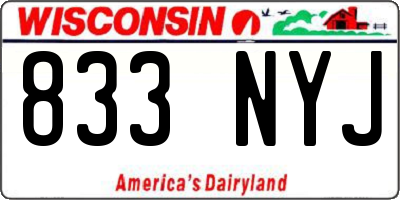 WI license plate 833NYJ