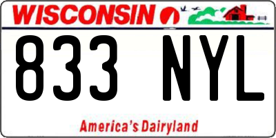 WI license plate 833NYL