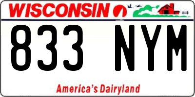 WI license plate 833NYM
