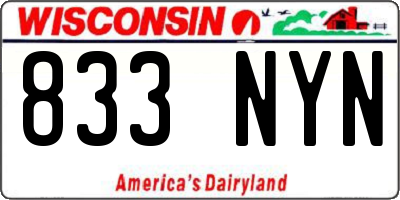 WI license plate 833NYN
