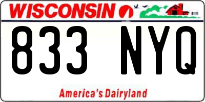 WI license plate 833NYQ