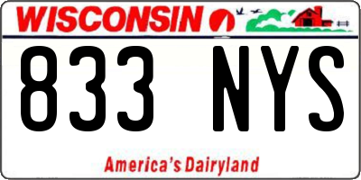 WI license plate 833NYS