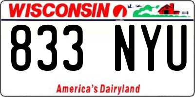 WI license plate 833NYU