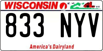 WI license plate 833NYV