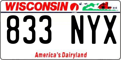 WI license plate 833NYX