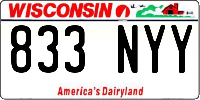 WI license plate 833NYY