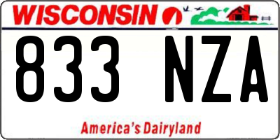 WI license plate 833NZA