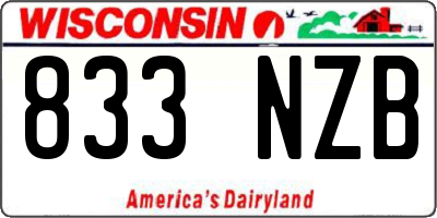 WI license plate 833NZB