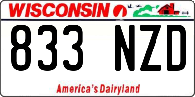 WI license plate 833NZD