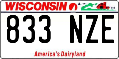 WI license plate 833NZE