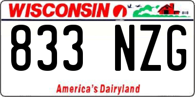 WI license plate 833NZG