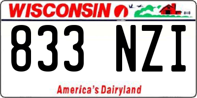 WI license plate 833NZI