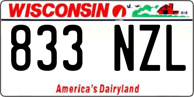 WI license plate 833NZL