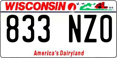 WI license plate 833NZO