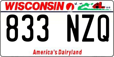 WI license plate 833NZQ
