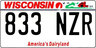 WI license plate 833NZR