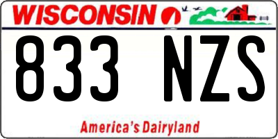 WI license plate 833NZS