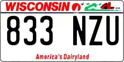 WI license plate 833NZU