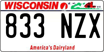 WI license plate 833NZX