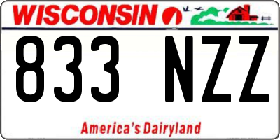 WI license plate 833NZZ