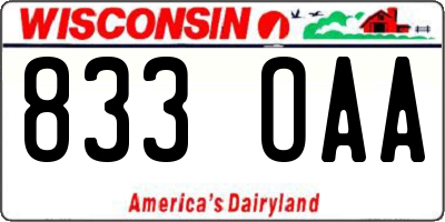 WI license plate 833OAA