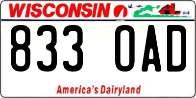 WI license plate 833OAD