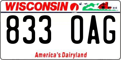 WI license plate 833OAG