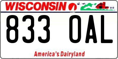 WI license plate 833OAL