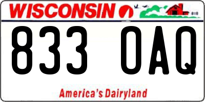 WI license plate 833OAQ