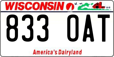 WI license plate 833OAT
