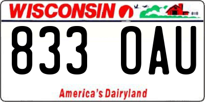 WI license plate 833OAU