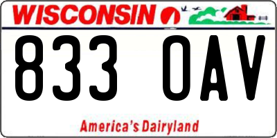 WI license plate 833OAV